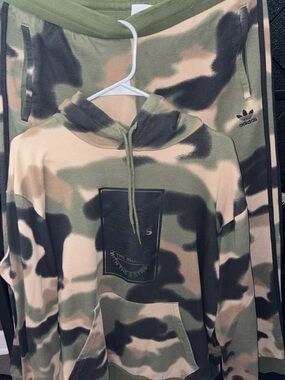 adidas Camo Hoodie & Joggers Set - Olive, Black, Tan